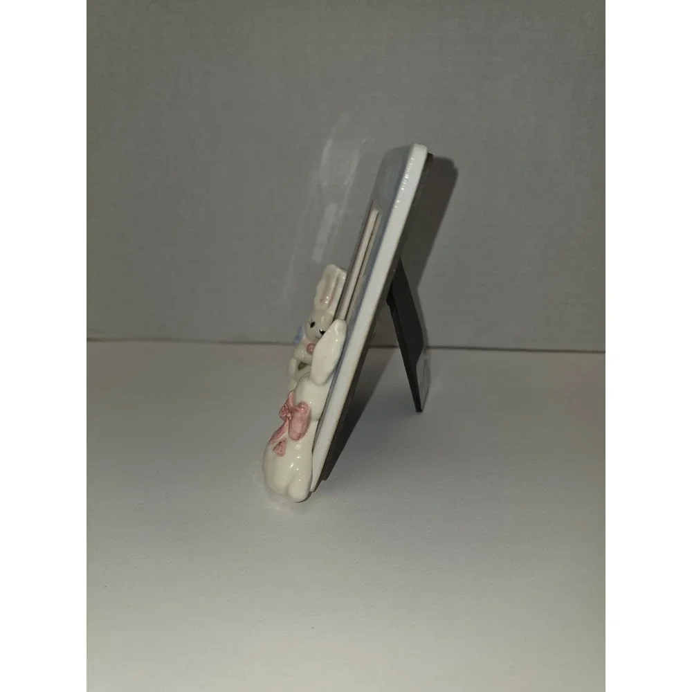 1980s‎ Terragrafics vintage ceramic picture frame 3D bunnies rabbits